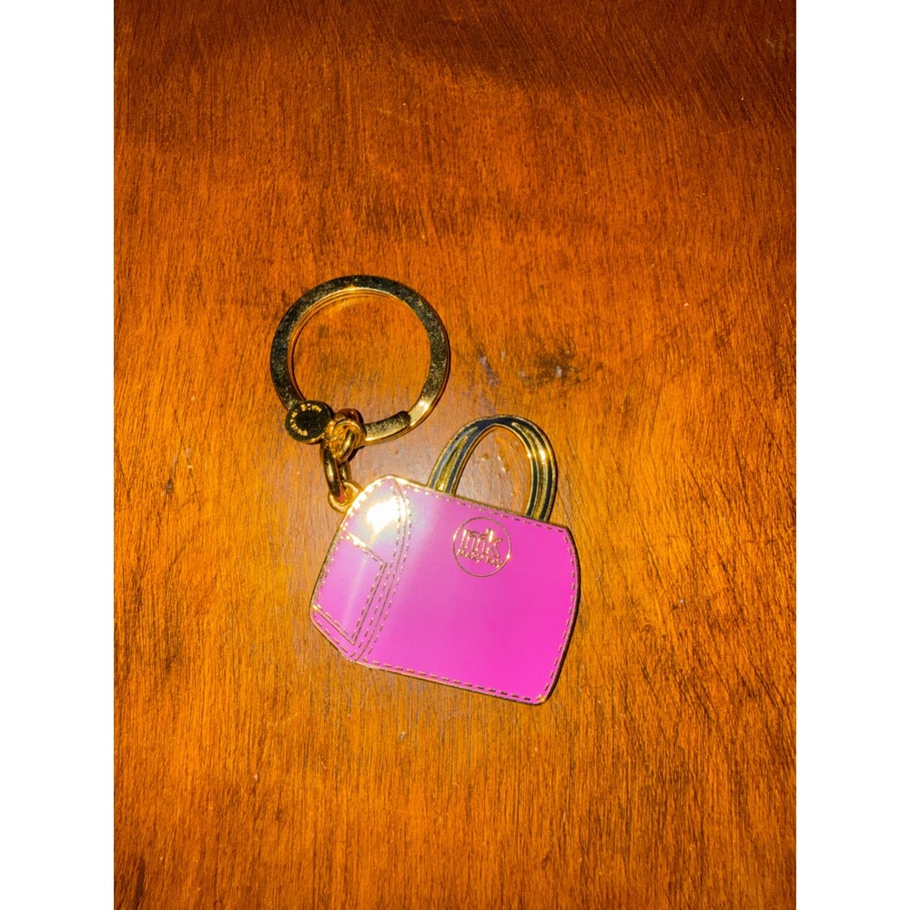 Mary Kay Pink Handbag Keychain Gold Tone MK Logo Purse Charm Accessory